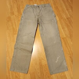 Carhartt Canvas Pants Mens 36X34 Dungaree Fit Tan RN 14806